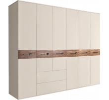 Шестистворчатый шкаф для одежды с ящиками Богемия Вуд (Bogemia Wood) БМШ2/61 (Wo)